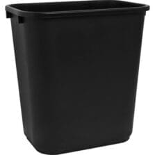 Wastebasket, Rectangular, 28 Qrt, 15"x10-1/4"x15", BK
