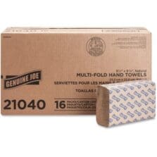 Multifold Towels, Z-Fold, 9-2/5"X9-1/4", 250/PK, 16PK/CT, Natural
