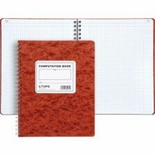 Computation Notebk, 4x4 Quad, 76 Shts, 11-3/4"x9-1/2", Red Cover