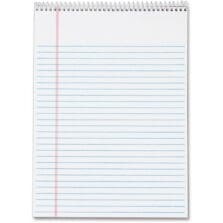 Wirebound Pad, Legal Ruled, 70 Shts, 8-1/2"x11-3/4", 3PK, White