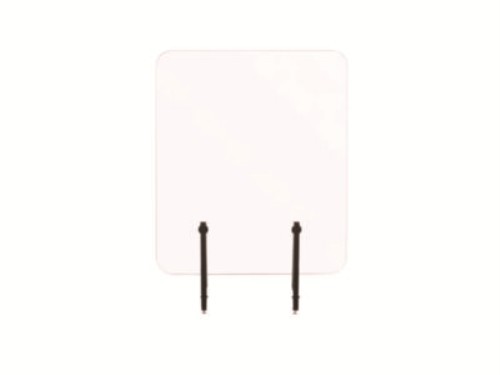 Protector Series Frameless Glass Desktop Divider, 35.4 X 0.16 X 35.4, Clear/aluminum