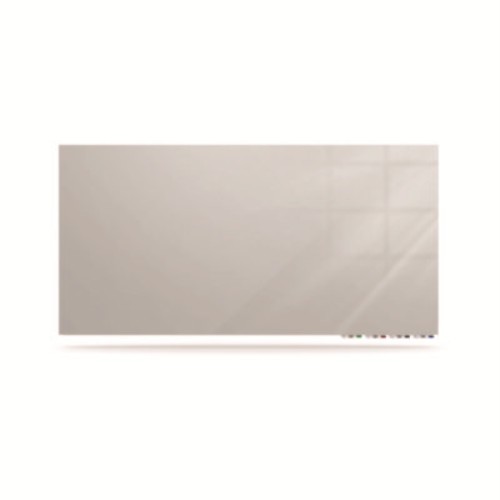 Aria Low-Profile Frameless Magnetic Glassboard, 36" x 24", Gray Surface