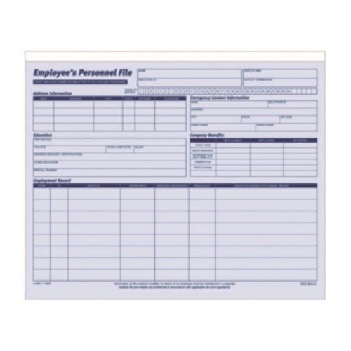 Employee Personnel File Jacket, Unpunched, Straight Tab, Letter Size, Blue, 20/Pack