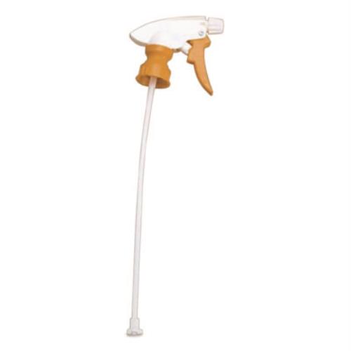 Chemical Resistant Trigger Sprayer, 9.88" Tube, Fits 32 oz Bottles, Yellow/White