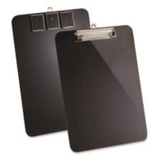 Plastic Magnetic Clipboard, 1.5" Clip Capacity, Holds 8 x 11.5 Sheets, Black