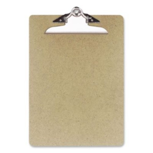 Recycled Hardboard Clipboard, 1" Clip Capacity, Holds 8.5 x 11 Sheets, Brown