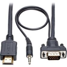 6FT HDMI-VGA ADAPTER CONVERTERCABLE ACTIVE + 3.5MM M/M 1080P