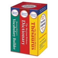 Merriam-Webster Everyday Language Reference Set, Includes: (1) Dictionary, (1) Thesaurus, (1) Vocabulary Builder