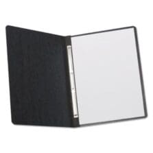 Heavyweight Pressguard And Pressboard Report Cover W/reinforced Side Hinge, 2-Prong Metal Fastener, 3" Cap, 8.5 X 11, Black
