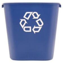 Deskside Recycling Container, Medium, 28.13 qt, Plastic, Blue