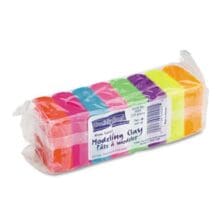 MODELING CLAY ASSORTMENT, 27.5 G OF EACH COLOR, ASSORTED NEON, 220 G