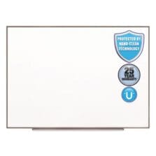 Fusion Nano-Clean Magnetic Whiteboard, 72" x 48", White Surface, Satin Aluminum Frame