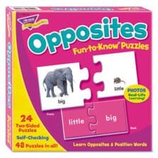 Fun to Know Puzzles, Matching Opposites and Position Words, Pre-K to K, 24 Pieces