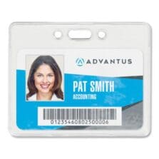Proximity ID Badge Holders, Horizontal, Clear 3.75" x 3" Holder, 3.5" x 2.25" Insert, 50/Pack