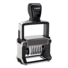 Professional Self-Inking Numberer, Eight Bands/Digits, Type Size: 2, Black