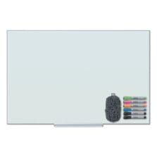 Floating Glass Dry Erase Board, 36" x 24" (Actual Size: 35" x 23"), White Surface