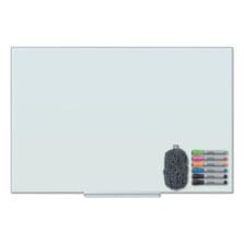 Floating Glass Dry Erase Board, 48" x 36" (Actual Size: 47" x 35"), White Surface