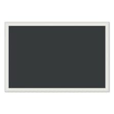 Magnetic Chalkboard with Decor Frame, 30" x 20", Black Surface, White Wood Frame
