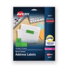 High-Visibility Permanent Laser ID Labels, 1 x 2.63, Neon Green, 750/Pack