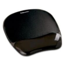 GEL CRYSTALS MOUSE PAD WITH WRIST REST, 7.87" X 9.18", BLACK