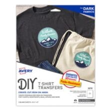 Fabric Transfers for Dark-Colored Fabrics, 8.5 x 11, White, 5/Pack