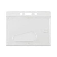 Frosted One-Card Rigid Badge Holders, Horizontal, Frosted 3.68" x 2.75" Holder, 3.38" x 2.13" Insert, 25/Box