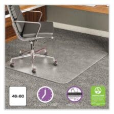 EXECUMAT ALL DAY USE CHAIR MAT FOR HIGH PILE CARPET, 46 X 60, RECTANGULAR, CLEAR
