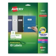 REMOVABLE MULTI-USE LABELS, INKJET/LASER PRINTERS, 1 X 2.63, WHITE, 30/SHEET, 25 SHEETS/PACK