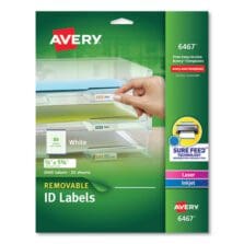 REMOVABLE MULTI-USE LABELS, INKJET/LASER PRINTERS, 0.5 X 1.75, WHITE, 80/SHEET, 25 SHEETS/PACK