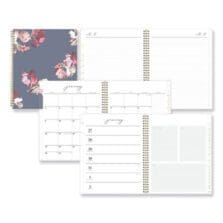 Life Note-It Leah Weekly/Monthly Notes Planner, Floral Artwork, 11 x 8.5, Gray/Pink/White Cover, 12-Month (Jan to Dec): 2026