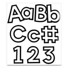 EZ Letter Combo Packs, 4" Tall, White Characters, Black Background, 219 Pieces
