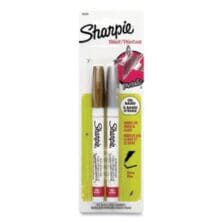 Permanent Paint Marker, Fine Bullet Tip, Assorted Metallic Colors, 2/pack