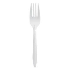 Mediumweight Polypropylene Cutlery, Fork, Plastic, White, 1,000/Carton