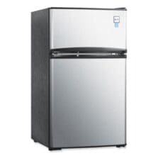 Counter-Height 3.1 Cu. Ft. Two-Door Refrigerator/Freezer, Black/Stainless Steel