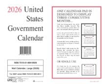 11 x 9, White Sheets, 12-Month (Jan to Dec): 2026, 10 per Pack
