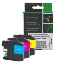 Remanufactured High Yield Cyan, Magenta, Yellow Ink Cartridges for Brother LC103XL 3-Pack