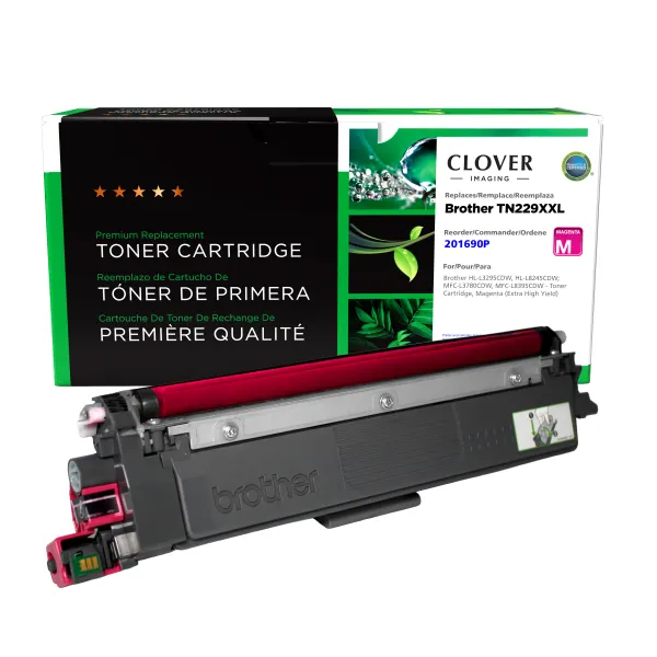 Remanufactured Extra High Yield Magenta Toner Cartridge for Brother TN229XXLM (Page Yield: 4,000) (Yield: 4,000) Compatible with OEM# 201690P