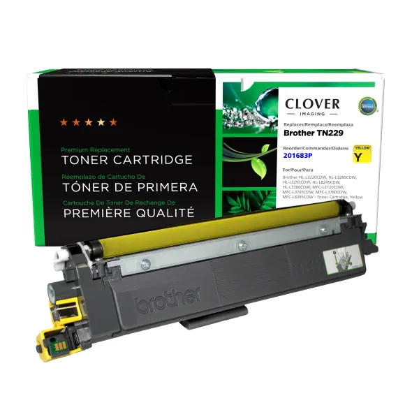 Remanufactured Yellow Toner Cartridge for Brother TN229Y (Page Yield: 1,200) (Yield: 1,200) Compatible with OEM# 201683P