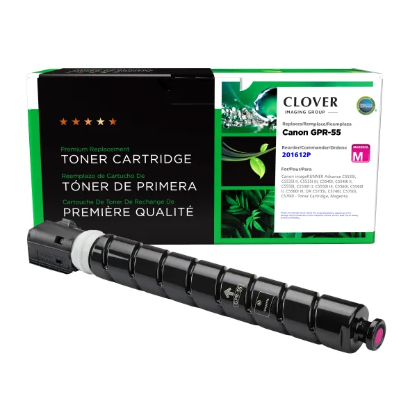 Remanufactured Magenta Toner Cartridge for Canon GPR-55M (Page Yield: 60,000) (Yield: 60,000) Compatible with OEM# 201612