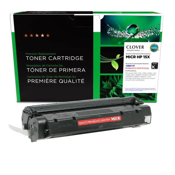 Remanufactured 15X MICR High Yield Toner Cartridge for HP C7115X (Page Yield: 3,500)
