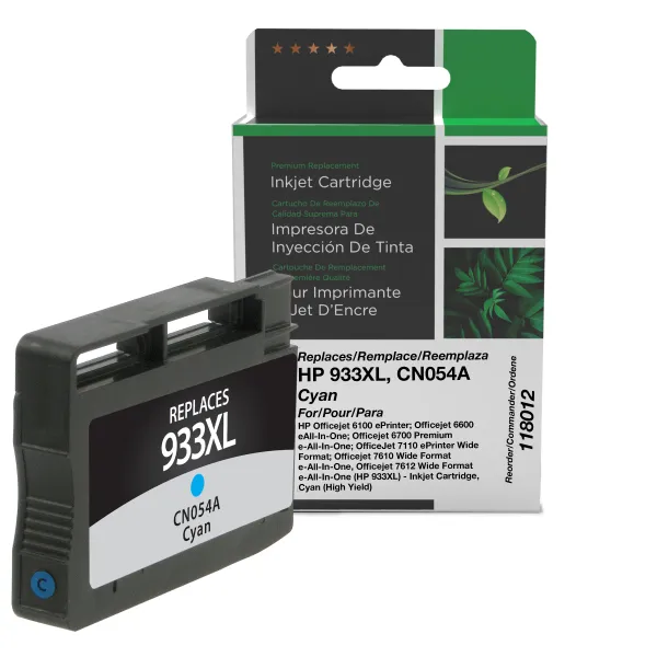 Remanufactured High Yield Cyan Ink Cartridge for HP 933XL (CN054A) (Page Yield: 825)