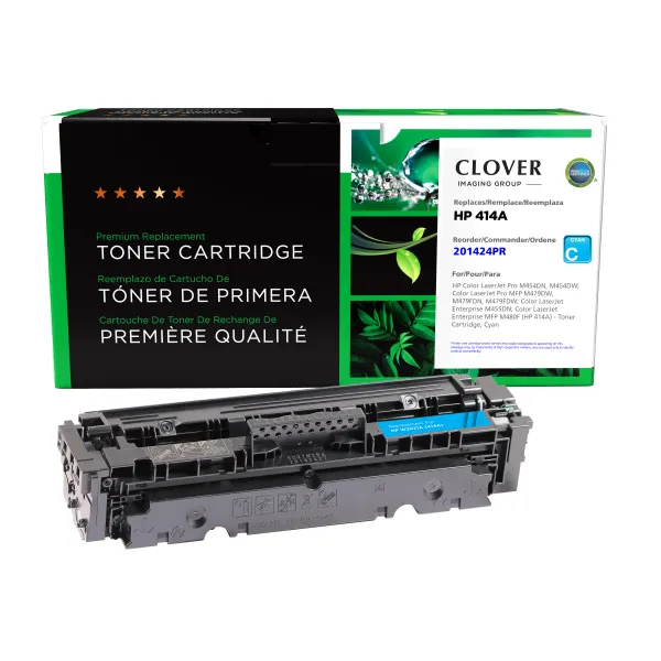 CLOVER IMAGING REMAN FOR HP W2021A 414A CYAN NOT FOR MPS USE DOES NOT INCLUDE TO