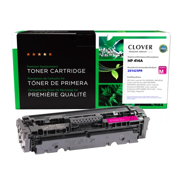 CLOVER IMAGING REMAN FOR HP W2023A 414A MAGENTA NOT FOR MPS USE DOES NOT INCLUDETONER LOW MESSAGING