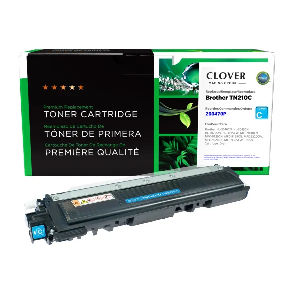 Remanufactured Cyan Toner Cartridge for Brother TN210 (Page Yield: 1,400)
