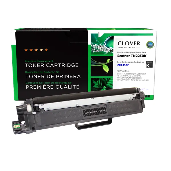 Remanufactured Black Toner Cartridge for Brother TN223 (Page Yield: 1,400)