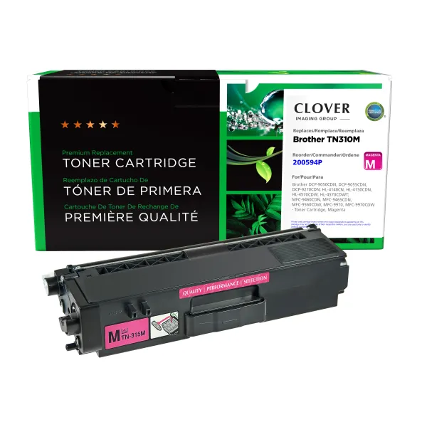 Remanufactured Magenta Toner Cartridge for Brother TN310 (Page Yield: 1,500)