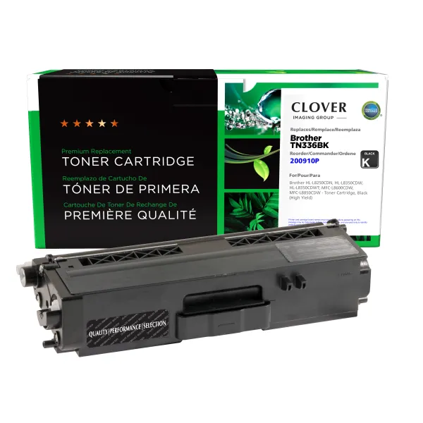Remanufactured High Yield Black Toner Cartridge for Brother TN336 (Page Yield: 4,000)