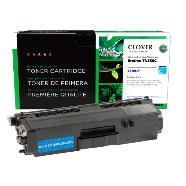 Remanufactured Super High Yield Cyan Toner Cartridge for Brother TN339 (Page Yield: 6,000)