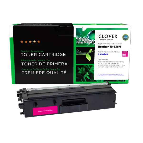 Remanufactured Extra High Yield Magenta Toner Cartridge for Brother TN436M (Page Yield: 6,500)