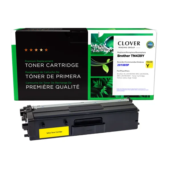 Remanufactured Ultra High Yield Yellow Toner Cartridge for Brother TN439Y (Page Yield: 9,000)